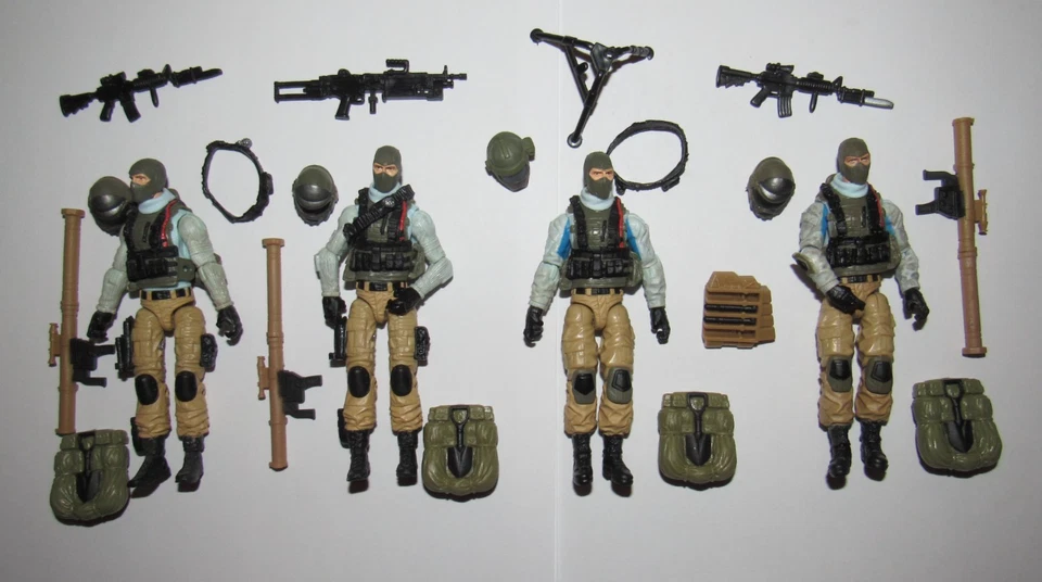 GI Joe 3.75 figure POC / 30th Anniversary Steel Brigade Trooper lot of 4 loose - Image 1 of 1