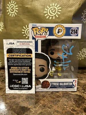 TYRESE HALIBURTON FIRMADO AUTOGRAFIADO INDIANA PACERS FUNKO POP 214 NBA CERTIFICADO JSA Foto 1 de 4