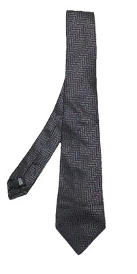DOLCE GABBANA black/purple Geometric Silk Men’s Tie Made In Italy Ex Con - Image 1 of 4