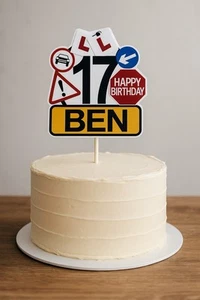Personalised Learner Driver Cake Topper, Double Sided, Ready To Use - Picture 1 of 5