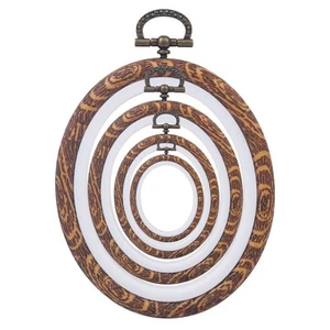 4 Pcs Embroidery Hoops Set-Decorative Cross Stitch Hoop Ring Imitated Wood Di... - Picture 1 of 6