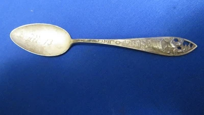 Cuchara Toledo antiguos indios en canoa de plata de ley gran detalle principios de 1900 Foto 1 de 4