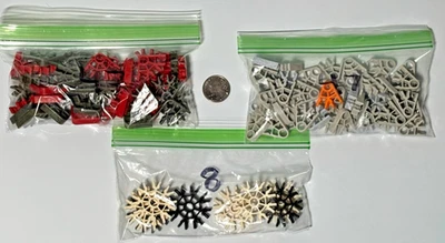 102 conectores K'nex preto branco cinza vermelho 2-3-8 posições Knex substituição - Imagem 1 de 4