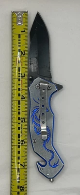 Cuchillo Plegable Tac Force Dragon Strike A/O Gris y Azul Rescate Linerlock TF-759 Foto 1 de 4