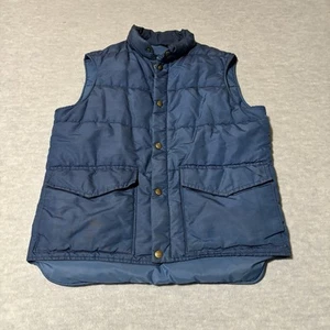 Vintage Woolrich Goose Down Puffer Vest Mens Small Blue Insulated USA Made 80s  - Picture 1 of 15