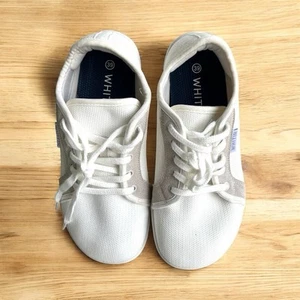 WHITIN Women's US 8W EU 39 Canvas Barefoot Shoes Minimalist White Walking Shoes - Picture 1 of 14