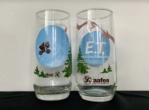2 Rare 1982 E.T. The Extra Terrestrial Vintage AAFES Glass 6” Cups - Picture 1 of 8