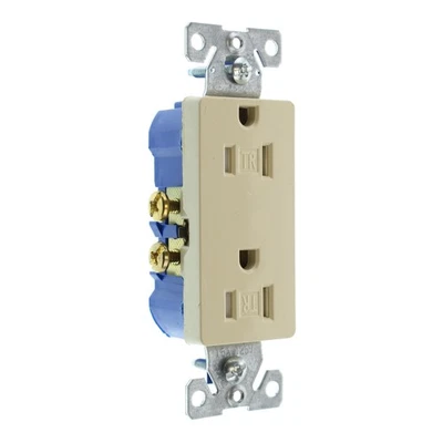EATON COOPER TR1107V-SP-L DECORATOR RECEPTACLE OUTLET, TR, 15A, 120V, IVORY - Image 1 of 4