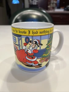 VTG Applause Mickey Mouse and Pals Christmas Mug 12 oz Goofy Walt Disney - Picture 1 of 9