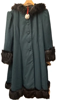 Abrigo de Invierno Hell Bunny Verde Retro Vintage Estilo Columpio Piel Sintética Talla Grande 4XL Foto 1 de 4