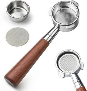 Portafiltro sin fondo 54 mm con cesta de filtro y pantalla de disco - mango de palo de rosa - Imagen 1 de 18