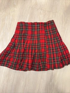 brandy Melville Mädchen Gr. M Karo Rock rot Tartan grün Weihnachten Urlaub Party - Bild 1 von 9