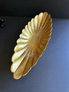 Vtg Anthony Mcfarlin Gold Compote Centerpiece Dish #590 MCM signed USA 14.5” - Picture 1 of 19