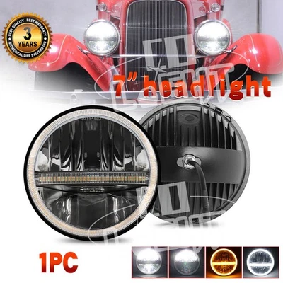 Proyector de señal de giro alto/bajo faro LED redondo de 7 pulgadas para Ford modelo A 1930 1931 Foto 1 de 4