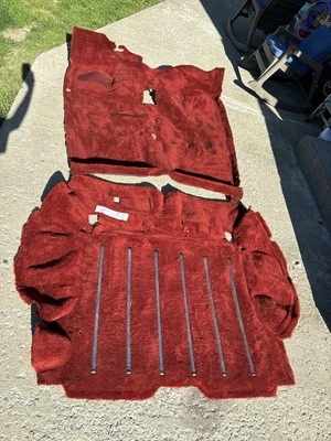 Jeep Cherokee XJ Wagoneer 1984-1996 alfombra delantera y trasera rojo brillante conjunto OEM raro Foto 1 de 4
