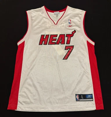 Camiseta deportiva de baloncesto de colección Reebok para hombre Miami Heat Lamar Odom #7 NBA adulto grande blanca Foto 1 de 4