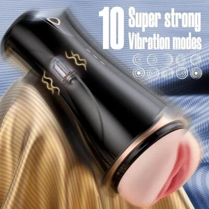 Automatic Vibrating Male Masturbaters Cup Sucking Realistic Vagina Double Ended - Picture 1 of 6