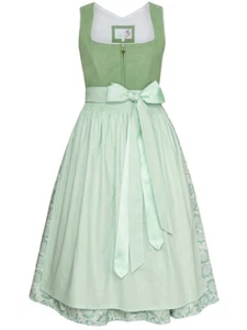 Alpenfee Dirndl Quinn 70cm Länge mint salbei Feincord Mididirndl - Bild 1 von 18
