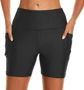HODOSPORTS Women'S 3''/5''/7''/9'' Swim Shorts UPF 50+ High Waisted Board Shorts - Picture 1 of 12