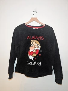 Disney Fuzzy Black Sweatshirt with Grumpy Women’s Size Medium - Picture 1 of 2