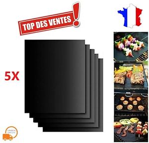 5X Tapis de cuisson anti-adhésif pour Grill Barbecue Four en Téflon Réutilisable