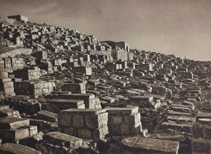 1925 JERUSALEM JOHOSHAPHAT Jew Graves Photogravure Photograph Israel Palestine - Picture 1 of 2
