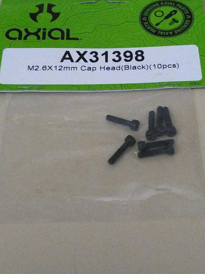 Axial Racing AX31398 M2.6x12mm Cap Head Screw Black (7) - Image 1 of 1