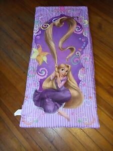 Disney Princess Sleeping Bag Tangled Rapunzel Purple Pink Blanket EUC