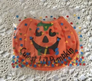 Babero de colección 'Cutest Li'l Pumpkin' bebé/niño pequeño nuevo en stock Halloween Avon 1993 nuevo en paquete - Imagen 1 de 4