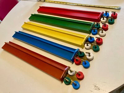 5 Mahjong Game Racks 18.5” Long Antique/Vtg Wood - Image 1 of 4