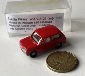 B393 adp-Modelle 1:87 PKW Lada Niwa OVP rot 1606 H0 RUS Geländewagen UDSSR Resin - Bild 1 von 9