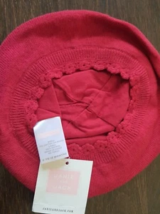 Janie & Jack NWT Girls Beret Hat Red  Size 6-12 M CROCHET TRIM ELEGANT 2011 - Picture 1 of 5