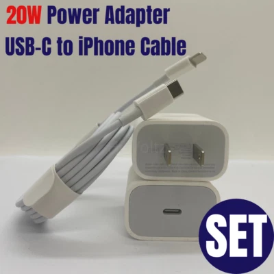 20W Power Adapter PD Fast Wall Charger USB TypeC Cord For iPhone 13 12 11 X XR 8 - Image 1 of 4