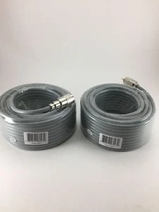 TWO 50FT RG-8x COAX COAXIAL CABLE HAND SOLDER w/PL-259 CB HAM RADIO RG8 NEW! - Picture 1 of 2