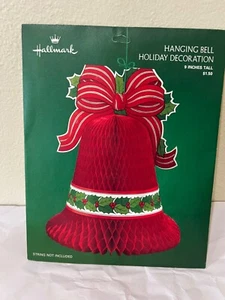 Vtg Christmas Honeycomb Centerpiece Bell Hallmark 9” Hanging Or Table Decor - Picture 1 of 2