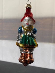 VINTAGE Mädchen KIND Elfe voll MERKUR GLAS WEIHNACHTSSCHMUCK W Germany - Bild 1 von 4