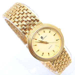 J.B Champion Watch Mens Gold Tone Stainless Steel Classic Beige Dial Swiss Movt - Picture 1 of 8