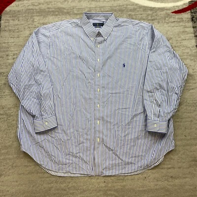 Polo Ralph Lauren Performance Shirt 3XB 3XL XXXL 3X Big Blue White Pony Hickory - Image 1 of 4