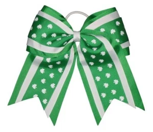 NUEVO ""IRISH SHAMROCKS"" Arco de pelo alegre cola de flequillo cinta de 3 pulgadas niñas porristas - Imagen 1 de 1