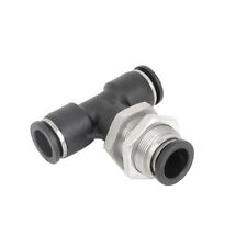 A● 1/2" Tube 3 Ways T Shape Air Gas Pneumatic Quick Connect Fittings Black