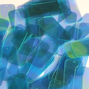 Lenteja rectangular 1,5" azul agua iridiscente arco iris cristal arco iris iridisce - Imagen 1 de 2