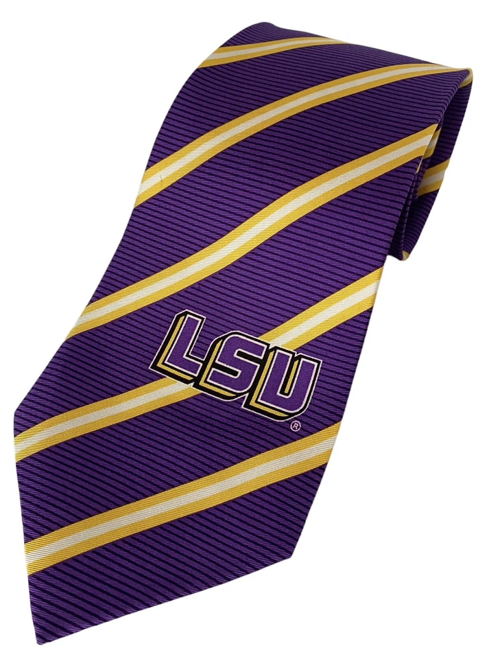 LSU Tigers Woven Neck Tie by Larson-New - Image 1 of 1