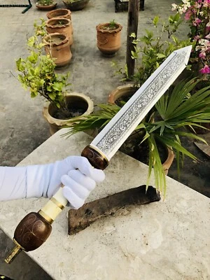 Roman Gladius Custom Made J2 Steel Blade  Warrior Etched Sword Handmade - Image 1 of 4