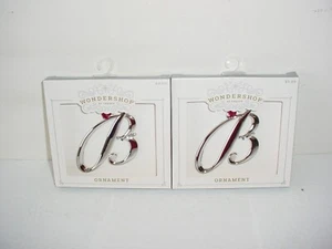 Lot of 2 Metal Monogram Initial letter B Christmas Ornament | Wondershop 2023 - Picture 1 of 1