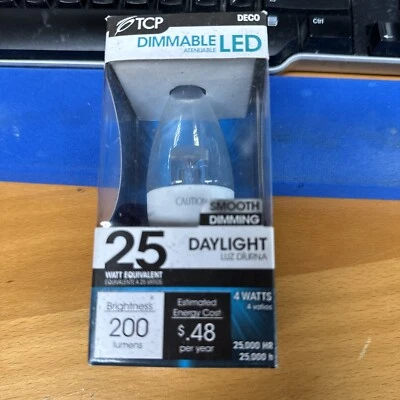TCP LED daylight dimnable Deco Candelabra Base 25 Watt Equivalent Bulbs - Image 1 of 4