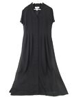 Vintage Jessica Howard Dress 14 Black Crepe Pleats Tie Back Beads Maxi EXQUISITE