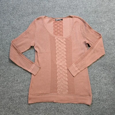 Suéter Peruvian Connection Mujer Talla Grande Rosa Beige Acanalado Tejido Pima Cápsula Foto 1 de 4