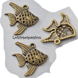 049 - LOT de 5, POISSON CARPE, Bronze, 20 x 20 mm, CHARM / BRELOQUE / PENDENTIF - Bild 1 von 1