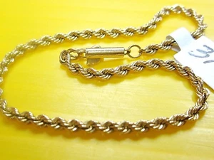 LQQK Beautiful 14k Yellow Gold ROPE LINK Chain Bracelet 7" 3.7g anklet - Picture 1 of 5