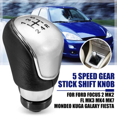 5 Speed Gear Shift Stick Knob For Ford Focus Mondeo Galaxy Fiesta Kuga - image 1 of 4